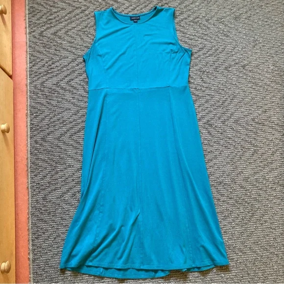 J. Jill | Dresses | J Jill Wearever Collection Soft Stretchy Jersey Knit  Midi Dress Teal Tank | Poshmark